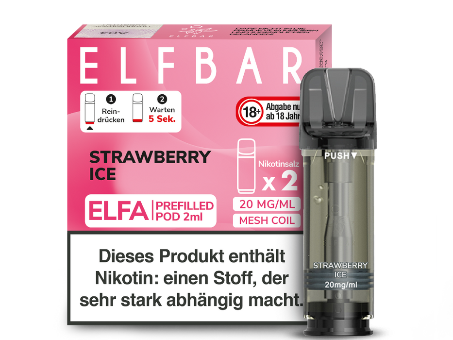 Elfbar Elfa Pod 20mg/ml (2 Stück) - Strawberry Ice